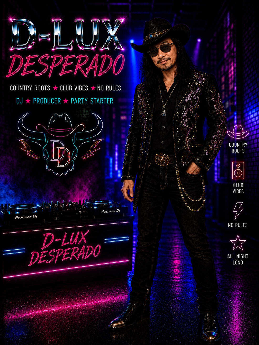 D-Lux Desperado country roots, club vibes, no rules promo poster